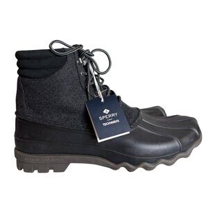 Sperry Men's Avenue Duck Wool Boots Techwave Black Grey 11.5 NWT